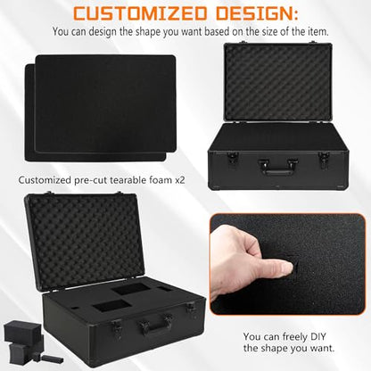 23 Inch Carrying Storage Case | Ideal for Microphone & Camera Gear Transportation, DJ Mixer Case with Customizable Pre-Diced Foam, 23 X 16.5 X 8.6 Inch - size: Inner：22.5''X 16''X 8.3''