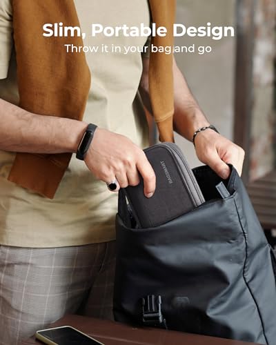 BAGSMART Small Travel Cable Organizer, Tech Organizer for Charger, Phone, Black