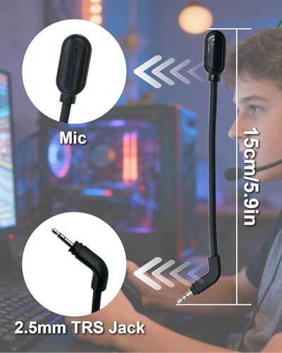 2.5mm Replacement Mic for Turtle Beach Recon 500 | 2.5mm Mic for Headset for PS5 PS4 for Clear Online Voice Chat Communication, Noise Cancelling Gaming Microphone
