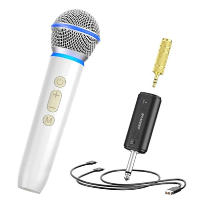 Wireless Microphone with Rechargeable Receiver,UHF Dynamic Handheld Karaoke Mic,100ft Range, for Amplifier Speaker, Mixer,Singing, Party,Speech