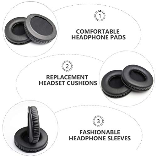 Uonlytech Headphone Ear Cushions Round Headset Ear Pads Earmuffs Replacement for Headset Headphone 80mm Black