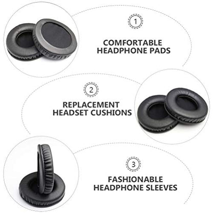 Uonlytech Headphone Ear Cushions Round Headset Ear Pads Earmuffs Replacement for Headset Headphone 80mm Black