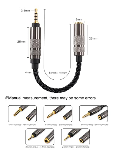 okcsc Headphone Adapter 2.5mm Male to 3.5mm Adapter for 3.5mm Cable Connected to Balanced 2.5mm Player Device High Stereo Audio Converter OFC Cable with Gold-Plated Plug 6 inch Length Extension Cord - size: 2.5mm Male to 3.5mm