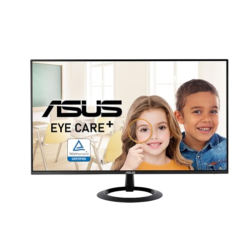 ASUS 24” (23.8-inch viewable) Eye Care Monitor (VZ24EHF) - IPS, Full HD (1920 x 1080), Frameless, 100Hz, Adaptive-Sync, 1ms, HDMI, Low Blue Light, Flicker Free, Ultra-Slim Profile, 3 Year Warranty - style: 100Hz Frameless