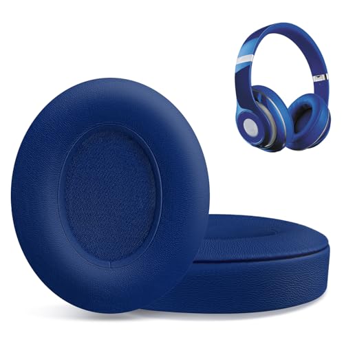 Replacement Ear Pads for Beats Studio 2 & Studio 3 Wired & Wireless Headphones, Ear Cushions, Headset Earpads, Ear Cups Cover with Soft Protein Leather-Blue - color: Blue