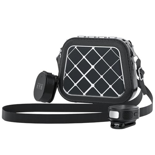 S1 25W Voice Amplifier with Wireless Magnetic Dual Lavalier Microphone, Portable Bluetooth Speaker and Microphone PA System with Shoulder Chain for Classroom Meeting Training Speech Guide - color: Black