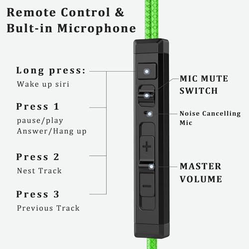KASOTT SoundMaster Pro V1 - Gaming Earphones with Dual Audio Drivers,Battle Buds,in-Line Mic with Mute and Volume Control, Compatible with Xbox Series,Xbox One,PS5,PS4,Switch,Pc with 3.5mm Aux - color: Green