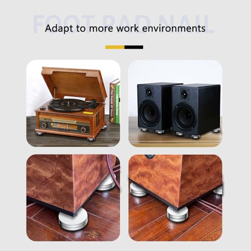 HiFi Speaker Stand Feet Pads, 40x10mm, Stainless Steel Speaker Isolation Feet for DVD/Amplifier/Turntables/Subwoofer - size: 40x10mm