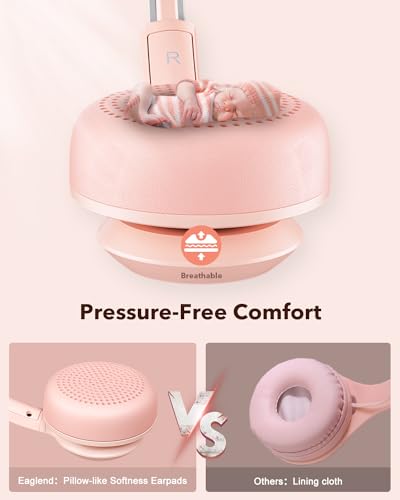 JIAMQISHI USB Headset with Microphone for PC, On-Ear Computer Laptop Headphones with Noise Cancelling Mic in-line Control for Home Office Online Class Zoom (USB+3.5mm, Pink) - color: Pink, style: USB+3.5mm