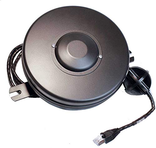 CAT5-15-S 15' Retractable CAT5e Unshielded Cable Reel, Steel Housing