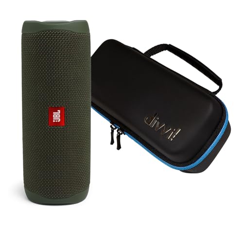 JBL Flip 5 (Green) + Bundle with divvi! Protective Hardshell Case - color: Green