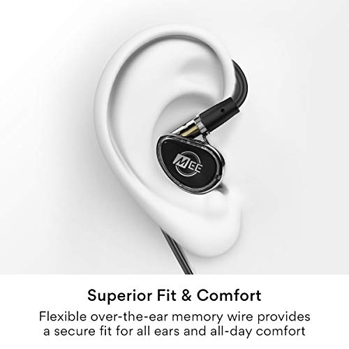 MEE audio Professional MX4 PRO Quad-Driver Hybrid Musicians In Ear Monitor Headphones with High-Resolution Reference Sound; Noise Isolating Earbuds Earphones with Detachable Cables, Black - color: Black, size: MX4 PRO