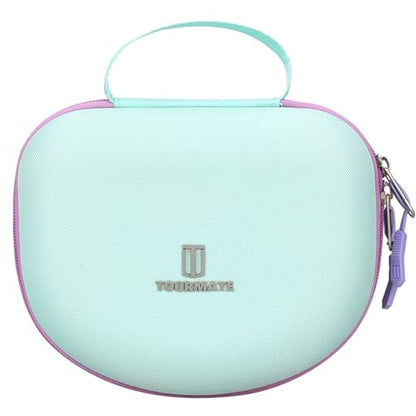 Tourmate Hard Travel Case for Riwbox CT-7 CT-7S / iClever HS01 / FosPower Cat Ear LED Light Kids Wireless Headphones, Protective Carrying Storage Bag (Purple&Green Box for Sale) - color: Purple&Green