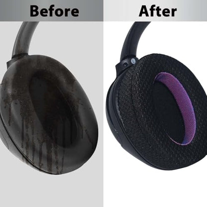 Adhiper Mesh Ear Pads for Sony WH-CH720N WH-CH710N, Black & Purple Edition | Upgraded Mesh Fabric Headphone Earpads for Sony WH-XB900N WH-CH700N, Comfort Foam Material Added Thickness - color: Black+Purple-Upgraded Fabric