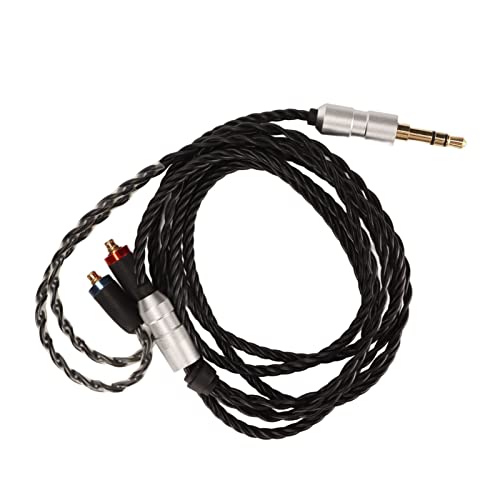 Headphone Upgrade Cable Oxygen Free Copper MMCX to 3.5mm Replacement for SE215 SE315 SE425 SE535 SE846 W10 W20 W30, 120cm Braided OFC Earphone Cable with Gold Plated Plug