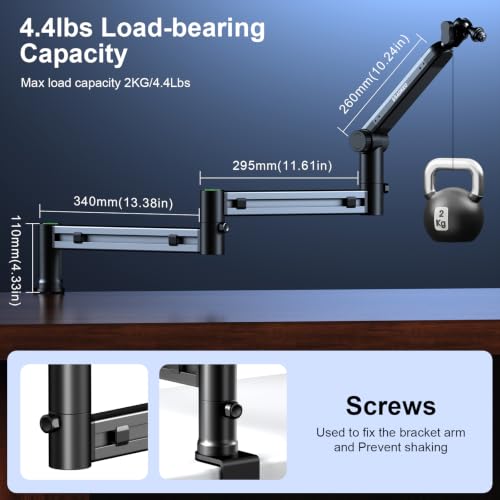 Microphone Arm,Aokeo AK-58i Desk Low Profile Mic Boom Arm Stand,Suitable For Blue Yeti,Snowball iCE,HyperX QuadCast,SoloCast,Elgato Wave,Etc（Gun Metal Gray） - color: AK-58i (Gun Metal Gray)