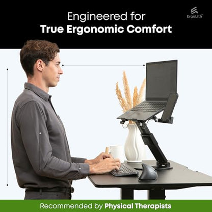 3 in 1 Laptop Stand for Desk, Book Stand & Phone Holder, Sky Black | Ergonomic Laptop Riser for Desk, Fits 11 to 18” Laptops with 2-21” Height Adjustability & 360° Swivel Rotation - Model 3