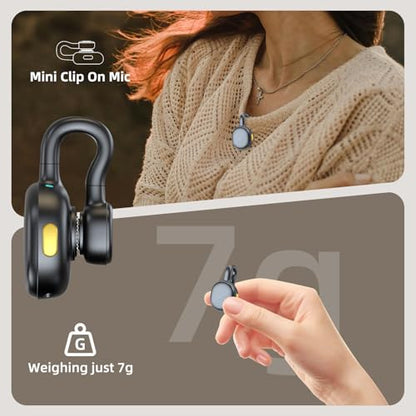 Mini Wireless Microphone for iPhone and Android Content Creator Mic | USB C Lavalier, Charging Case, 21H Battery, Noise Canceling, Video Recording
