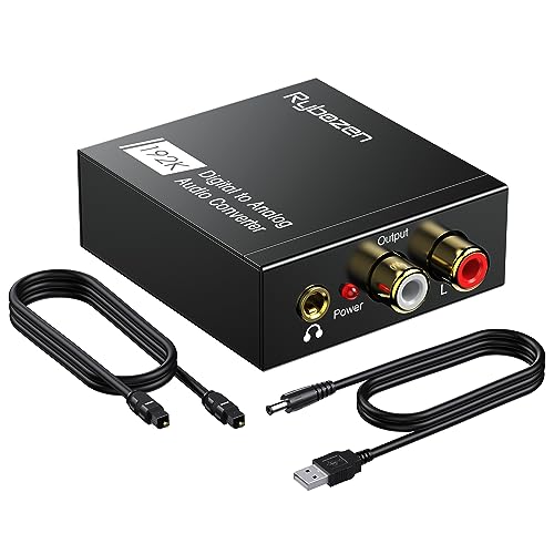 Digital to Analog Audio Converter 192KHz, DAC Digital SPDIF Coaxial Optical Convert to L/R RCA, Toslink Optical to 3.5mm Jack Audio Adapter for PS4 HD DVD Home Cinema Systems