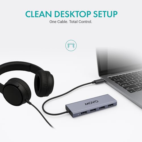 Movo UMX-1 USB Microphone Hub – 4-Port Powered USB Interface for Podcasting & Streaming Mics – Low-Noise, High-Speed