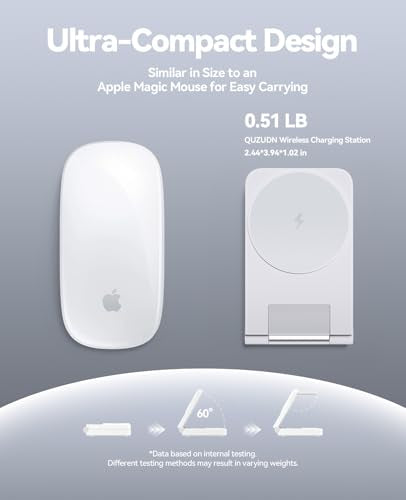 3 in 1 Charging Station, 25W Foldable Magnetic Fast Wireless Charger Stand | For Apple Multiple Devices, Travel Charger for iPhone 17 16 15 14 13 12 Series Watch AirPods 4/3/2/Pro