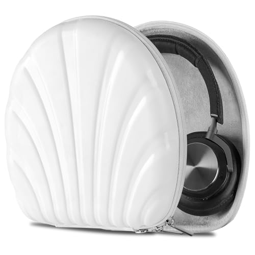 Geekria PRO Rugged Headphones Case Compatible with B&O Beoplay H95, H9 3rd Gen, H9i, H8, H7, Hard Shell, Durable, Multi-Layer Protection Travel Carrying Bag (Seashell, White) - color: White