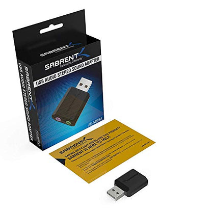 SABRENT USB External Stereo Sound Card Adapter, Plug & Play (AU-MMSA) | USB audio adapter; no drivers needed; for Windows & Mac; 3.5mm headphone & mic jacks; usb to 3.5mm jack audio adapter - style: USB- A