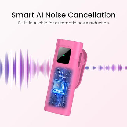 Pink Wireless Lavalier Microphone for iPhone, Noise Cancelling - color: Pink, style: A3 (2TX+1RX)