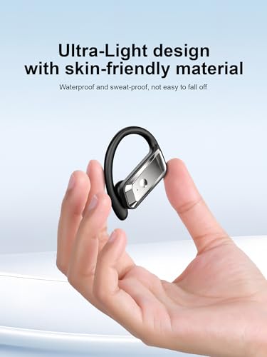 Wireless Earbuds Sport Bluetooth 5.4 Headphones with Earhooks, 48H Playtime, LED Display, Low Latency Game Mode, IPX7 Waterproof Over-Ear Earphones for Running Gym Gaming - color: Pink