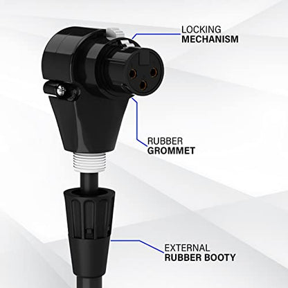 LyxPro 1.5 ft XLR Mic Cable, Male to Right-Angle Female, Black - color: Black, size: 1.5 Feet Angled Female