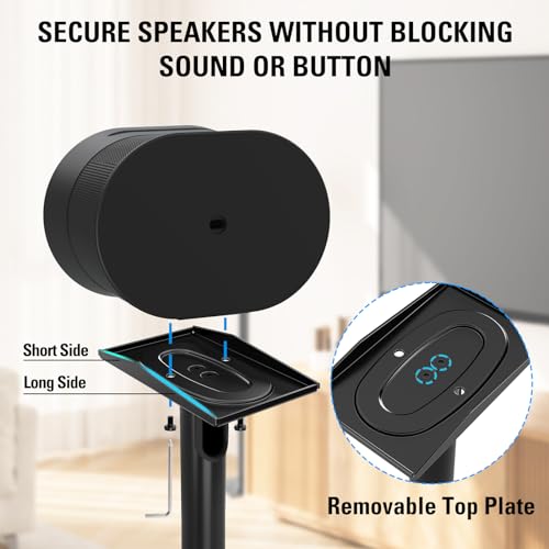 Mounting Dream Speaker Stands for Sonos Era 300, Height Adjustable Up to 42.4'', Set of 2 Surround Sound Speaker Stand with Cable Management for Sonos Era 300 Wireless Speaker,13.2 LBS Loading MD5416 - size: Pair,ForSonos Era 300 Speaker