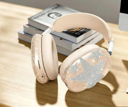 [4 in 1] Cases Cover for AirPods Max 2/1 (2026/2024/2020) Ear Pad Case/Headband Cover/Ear Cups for Apple AirPods Max (Bling Star Light Star) - color: Bling Star Light Star