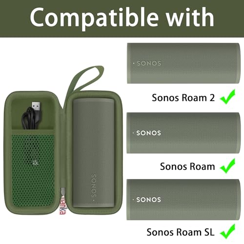 khanka Hard Travel Case Replacement for Sonos Roam 2 / Sonos Roam Portable Smart Bluetooth Speaker - color: Green