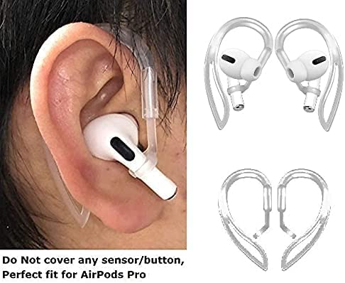 JNSA [Never Lose Your Air Pods Pro] Anti Slip Set, Sport Ear Hook Compatible with Air Pods Pro + Air Pods Pro Earbuds Ear Hooks Cover + Strap Compatible with Air Pods Pro [3in1] (White) - color: White