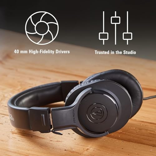 Audio-Technica ATH-M20x Professional Studio Monitor Headphones, Black - color: Black, style: Wired