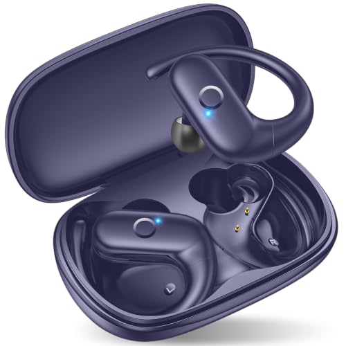 kurdene Wireless Earbuds Bluetooth Headphones with Secure Earhooks 60Hrs - color: Royalblue