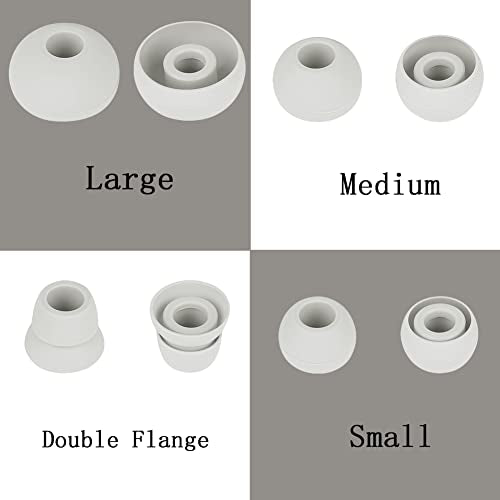 4 Pairs Silicone Ear Tips Earbuds Replacement Tips Earbuds Cap Eartips Tips Compatible with Powerbeats 1/2/3 Wireless Beats by Dre Headphones (Light Gray) - color: Light Grey