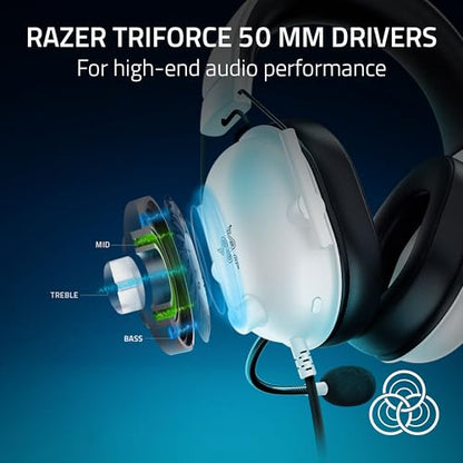 Razer BlackShark V2 X Wired PlayStation Gaming Headset, White - color: White, size: 3.5 mm (Pack of 1), style: PlayStation