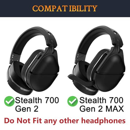 SOULWIT Cooling-Gel Earpads Cushions Replacement for Turtle Beach Stealth 700 Gen 2, 700 Gen2 MAX Wireless Gaming Headset, Ear Pads with Ice Silk Fabric, Noise Isolation Foam - Black Gold - color: Black Gold