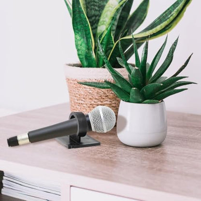 ZCZQC 4PCS Small Wireless Microphone Clip with Adhesive Backing Fixed Small Microphone Clip Adhesive Backing Square Clip Microphone Stand Hooks Desktop Logo Microphone Hook Black