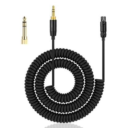 K702 Headphone Cable Coiled Aux Cord Replacement Compatible with AKG Q701, K712, K240, K240S, K240 MK II, K141, K171, K181, K271, K271S, K271 MK II, K241, K175, K275 Headphone with 6.35mm Adapter