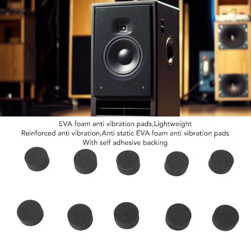 50Pcs Black EVA Foam Vibration Soundbar Isolation Pads Non Slip Thickened Adhesive Shock Absorption Pads Studio Monitors(20 * 10mm) - style: 20*10mm