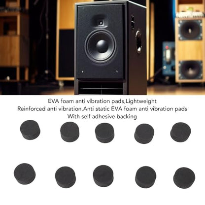 50Pcs Black EVA Foam Vibration Soundbar Isolation Pads Non Slip Thickened Adhesive Shock Absorption Pads Studio Monitors(20 * 10mm) - style: 20*10mm
