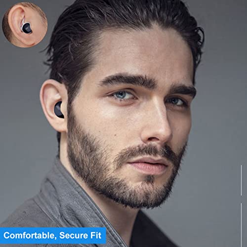 Mini Wireless Bluetooth Earbuds with Microphone,Invisible Bluetooth Headphones for Women and Small Ears with Touch Control, IPX5 Waterprof, Battery Case(Black) - color: Black
