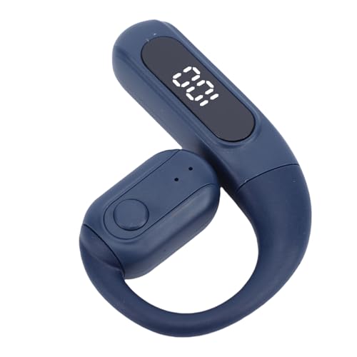 Yoidesu Single Ear Bluetooth Headset for Phone Calls with Display, Ear Piece Bluetooth Phone with 180 Rotatable Hook and Replaceable Battery for Daily Use (Blue) - color: Blue