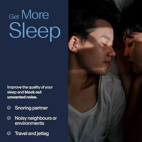 Alpine SleepDeep Reusable Earplugs for Sleeping | Earbuds for Side Sleepers | Small 27dB SNR |Ultra Soft Ear Plugs For Noise Reduction|Silicone-Free| Ear Protection |Travel Essentials Airplane Essentials - style: S