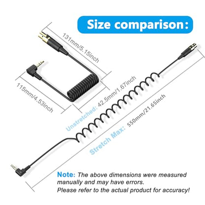 3.5mm to Mini XLR Coiled Cable | 1/8" TRS Plug Right Angle to 4-pin Mini XLR(TA4F) Female Headphones Audio Sprial Coiled Cable