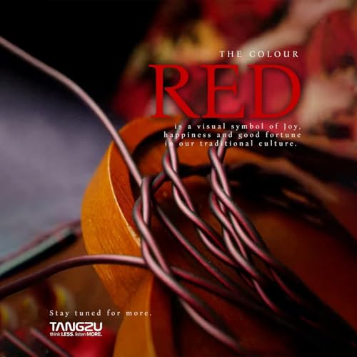 TANGZU Wan'er S.G II Red Lion in Ear Monitor, Gaming IEM Earphones, HiFi Wired Earphones with Silicone Headphone Organizer, Tang Sancai Wide Bore Eartips, Sonic Eartips (Red, 3.5mm) - size: 3.5mm Jack