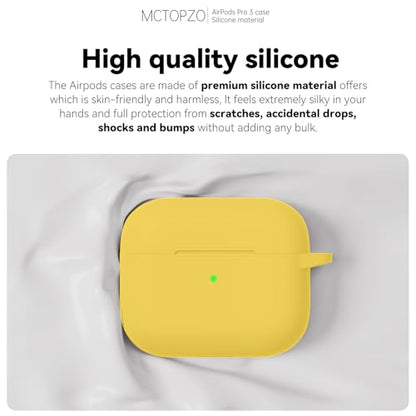 Case for AirPods Pro 3 2025,Come with Cleaner Kit,Yellow | Silicone Protective Cover for Airpod Pro 3rd Generation Case with Keychain,for Women Men,One-Piece Design,Shockproof - color: E-Yellow