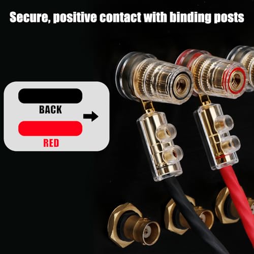 Preffair 24k Gold Plated Y Spade Plug 8-14 AWG Gauge Size 4mm Speakers Amplifier Hi-Fi AV Stereo Home Theatre Audio Wire Cable Double Screw Connector, 4 Pcs/2Pairs (Gold Plated, SY1538) - color: Gold Plated, size: SY1538
